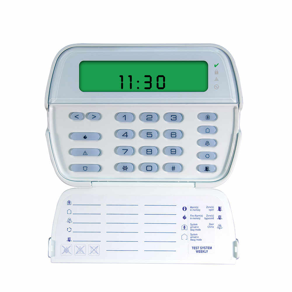 Tastatura LCD icon cu modul wireless DSC RFK5501, 64 zone, 8 partitii, 32 zone radio