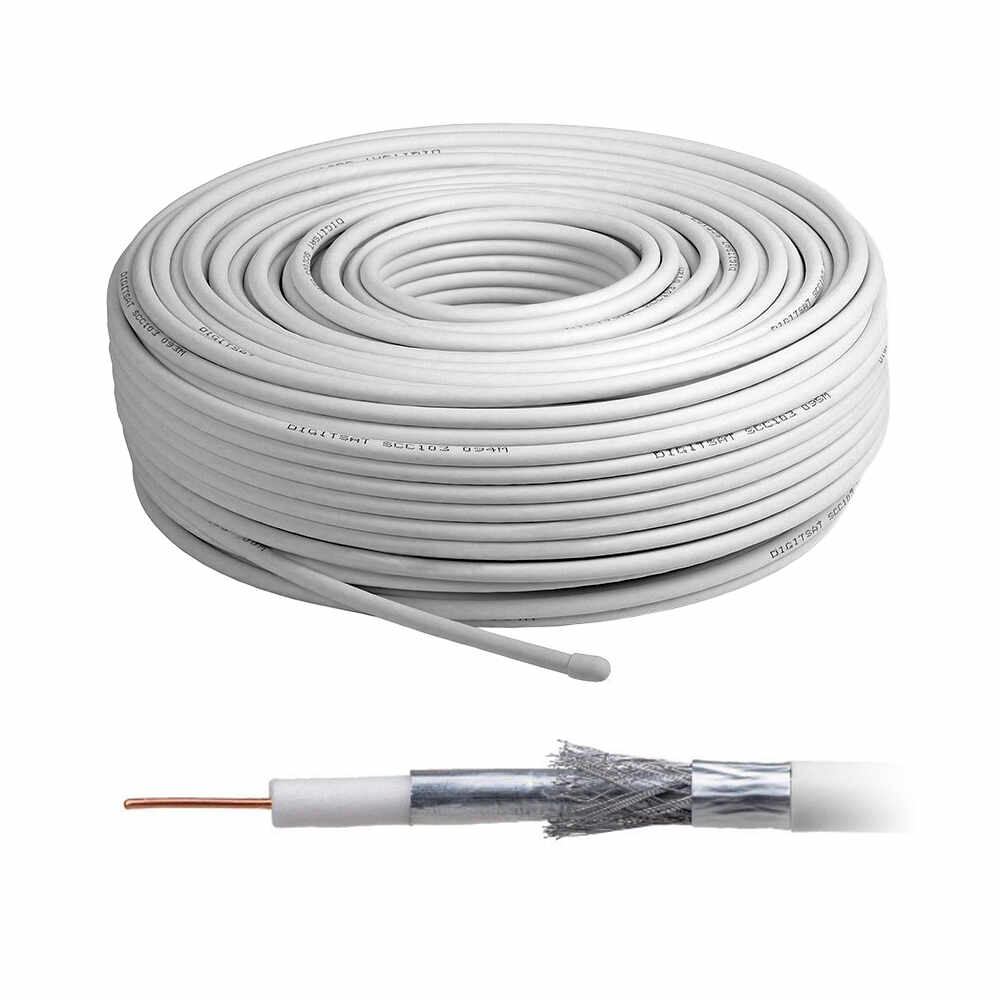 Cablu coaxial RG 6, cupru, diametru 6.8 mm, rola 100 m