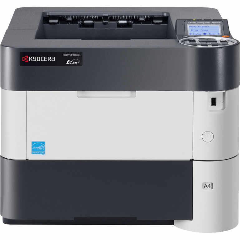 Imprimanta Laser Monocrom Kyocera ECOSYS P3060DN, A4, 62 ppm, 1200 x 1200 dpi, Duplex, USB, Retea