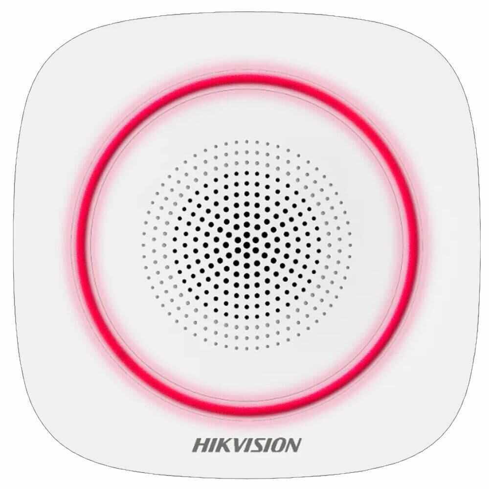 Sirena interior wireless Hikvision AX PRO DS-PS1-II-WE-R, 110dB, 868MHz, LED rosu
