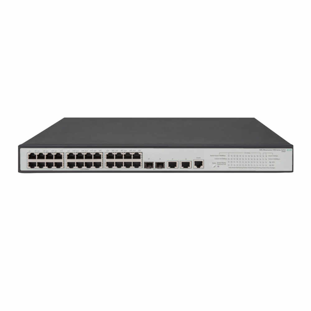 Switch cu 24 porturi Aruba JG962A, 128 Gbps, 95.2 Mpps, 16.000 MAC, 2 porturi SFP, 1U, PoE, cu management